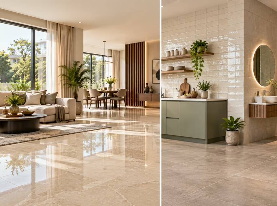 Vitrified Tiles vs Ceramic Tiles